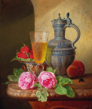 Josef Schuster - Still Life With Roses And Strawberries.webp