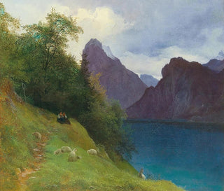 Partie entre Ebensee et Traunkirchen avec vue sur le Traunstein - Josef Schwemminger — artwork view