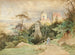 Vue of the church and the rectory of Christkindl near Steyr in Upper Austria - Josef Schwemminger — artwork view
