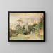 Vue of the church and the rectory of Christkindl near Steyr in Upper Austria - Josef Schwemminger — framed artwork on a wall