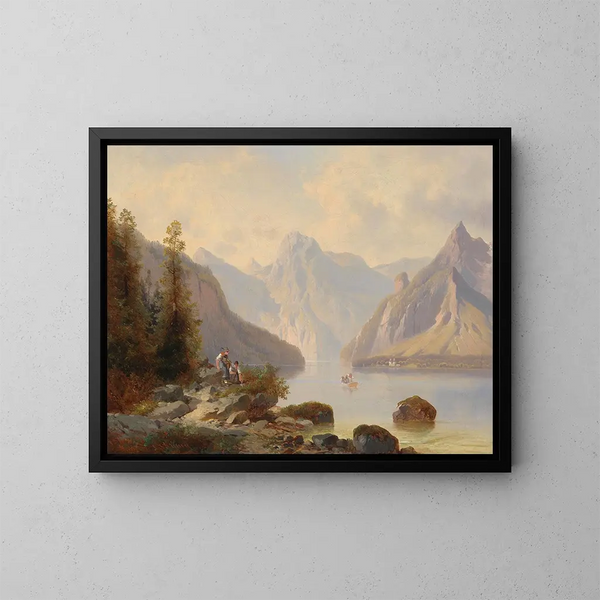 View of Lake Königsee - Josef Thoma — framed artwork on a wall