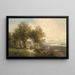 River landscape painting - Josef Thoma — framed artwork on a wall