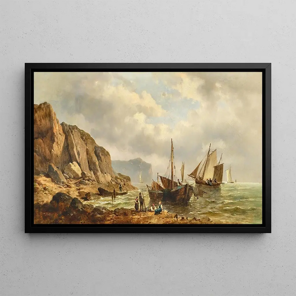 French Fishermen - Josef Thoma — framed artwork on a wall