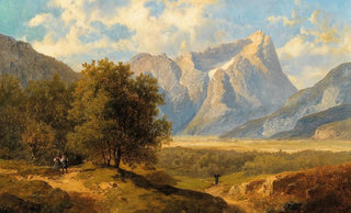 Josef Thoma - Travellers with a View of the Dachstein Massif.webp