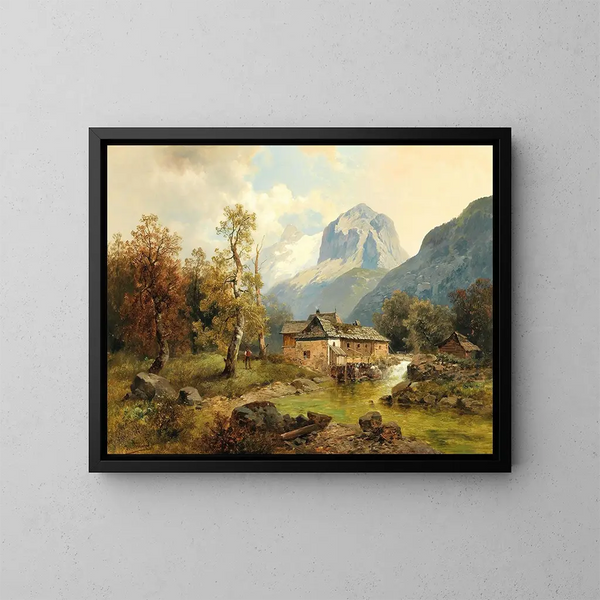 Scene Tyrolienne - Josef Thoma — framed artwork on a wall