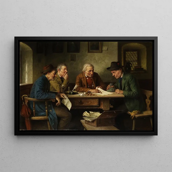 The regulation at the notary - Josef Wagner-Höhenberg — framed artwork on a wall