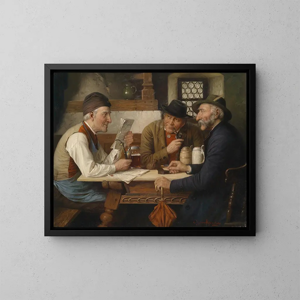 La ronde de l'auberge - Josef Wagner-Höhenberg — framed artwork on a wall