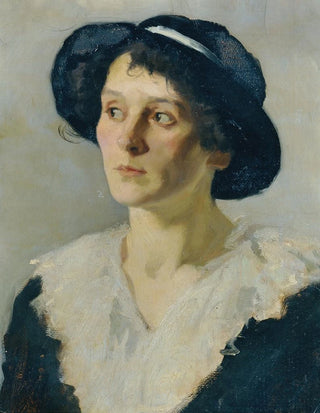 Josef Wawra - Dame mit schwarzem Hut.webp