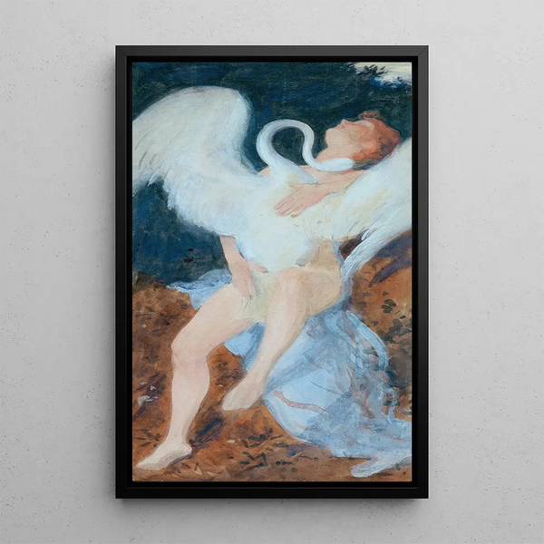 Leda with the Swan - Josef Wawra — framed artwork on a wall