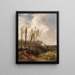 Children on the Upper Isar Riverbank with View of Grünwald Castle - Josef Wenglein — framed artwork on a wall