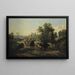 Landscape painting with cattle - Josef Wenglein — framed artwork on a wall