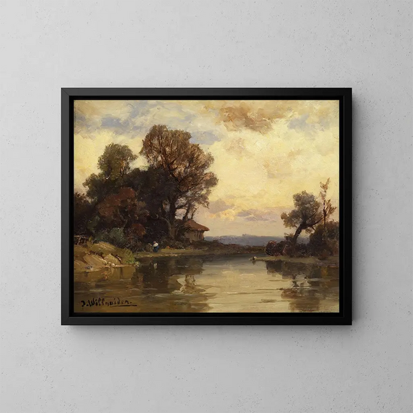 Landscape painting wooded - Josef Willroider — framed artwork on a wall