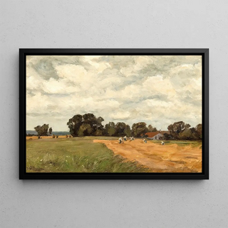 Harvest of grains in the pre-Alpine country - Josef Willroider — framed artwork on a wall