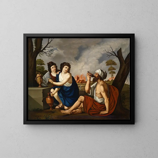 Lot et ses filles - Josef Worlicek — framed artwork on a wall