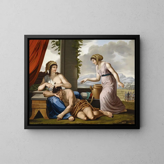 Samson and Delilah - Josef Worlicek — framed artwork on a wall