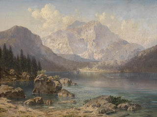 the Lake Langbath with the Imperial Hunting Lodge - Josef von Schlägl — artwork view