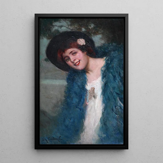 Parisienne painting - Josep Maria Tamburini i Dalmau — framed artwork on a wall