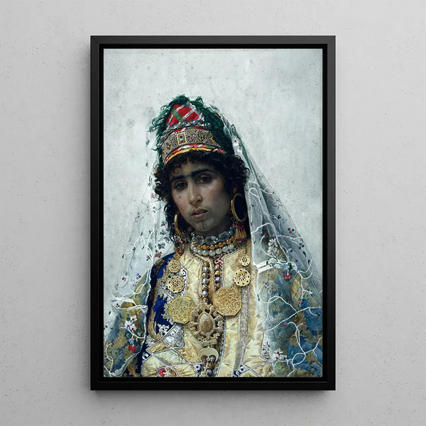 Berber Bride Painting - Josep Tapir Bar — framed artwork on a wall