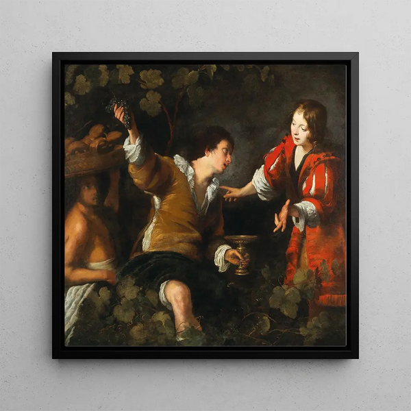 Joseph interpreting dreams - Bernardo Strozzi — framed artwork on a wall