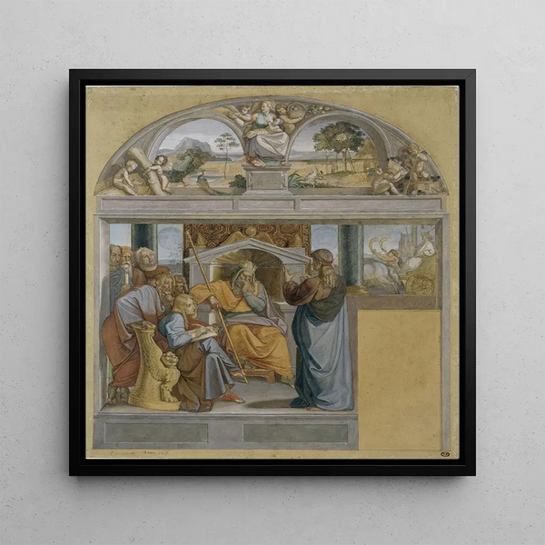 Joseph interpreting Pharaoh's dreams - Peter von Cornelius — framed artwork on a wall