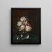 a bouquet of flowers in a glass vase reflecting the artist's workshop window - Joseph Eugène Gilbault — framed artwork on a wall