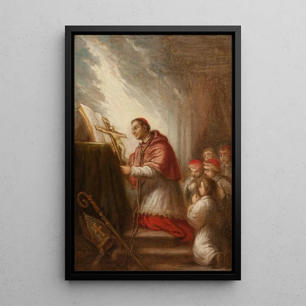 Saint Charles Borromée - Joseph Nicolas Jouy — framed artwork on a wall