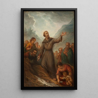Saint Léonard making a spring gush - Joseph Nicolas Jouy — framed artwork on a wall
