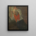 Woman combing her hair - Joseph Alanen — framed artwork on a wall