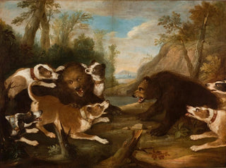 the dogs fighting bears - Joseph Anton Harzath — artwork view