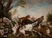 Hunting scene: dogs attacking a boar - Joseph Anton Harzath — artwork view