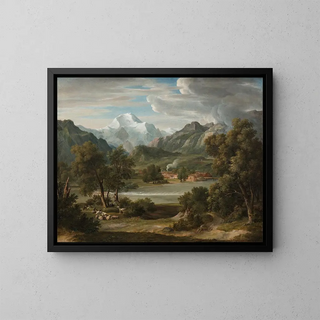 Vallée de Lauterbrunnen près d'Unterseen avec vue sur la Jungfrau - Joseph Anton Koch — framed artwork on a wall