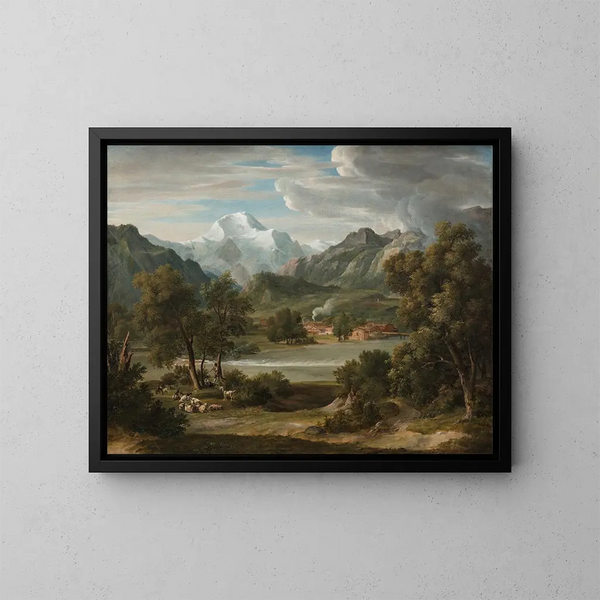 Vallée de Lauterbrunnen près d'Unterseen avec vue sur la Jungfrau - Joseph Anton Koch — framed artwork on a wall