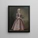 Petite fille tenant des fleurs - Joseph Badger — framed artwork on a wall