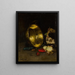 a copper pot with garlic and onions - Joseph Bail — framed artwork on a wall