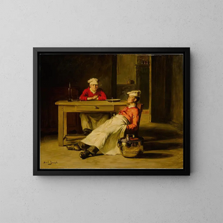 Les petits cuisiniers - Joseph Bail — framed artwork on a wall