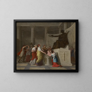 The Dedication of the Female Citizens of Paris - Joseph Benoît Suvée — framed artwork on a wall