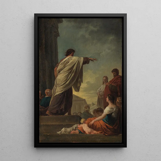 The Preaching of Saint Paul - Joseph Benoît Suvée — framed artwork on a wall