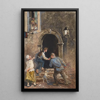 Murder - Joseph Berres Edler von Perez — framed artwork on a wall