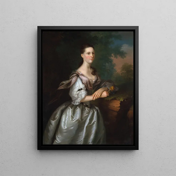 Mme Samuel Cutts - Joseph Blackburn — framed artwork on a wall