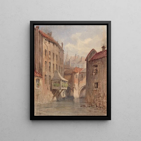 Pont à Bruxelles - Joseph Borio — framed artwork on a wall