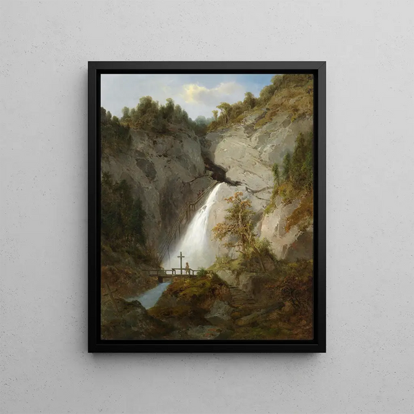La cascade du Toten Weib entre Mürzsteg et Frein - Joseph Brunner — framed artwork on a wall