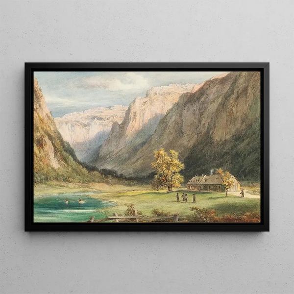 House of Hunting in Brunn - Joseph Brunner — framed artwork on a wall
