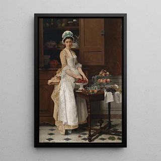 La Fille aux cerises - Joseph Caraud — framed artwork on a wall