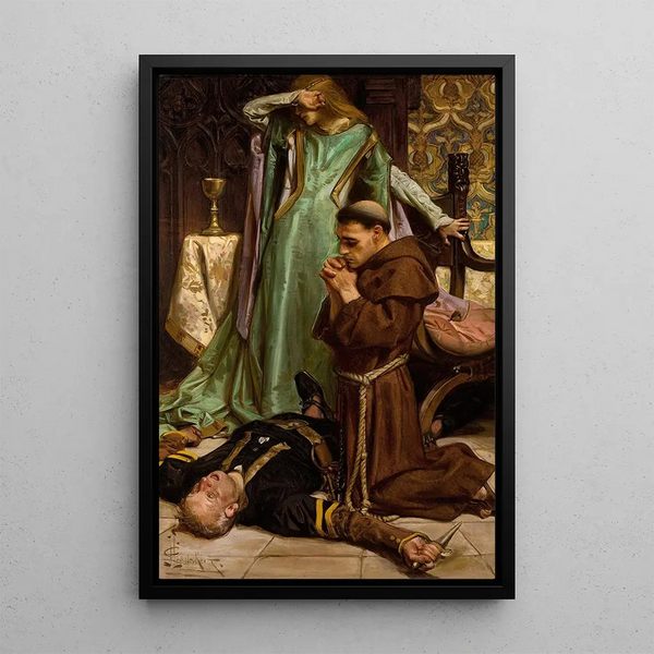 The rescue of Gismonda - Joseph Christian Leyendecker — framed artwork on a wall