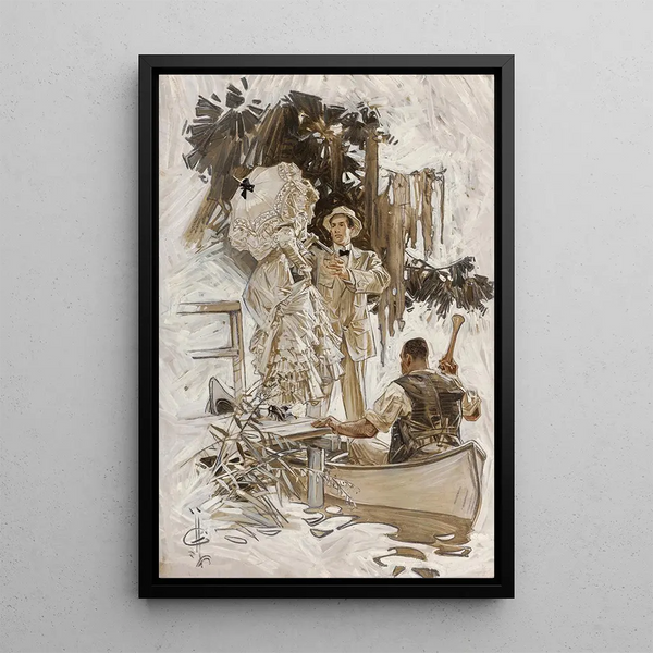 La voix dans le riz - Joseph Christian Leyendecker — framed artwork on a wall