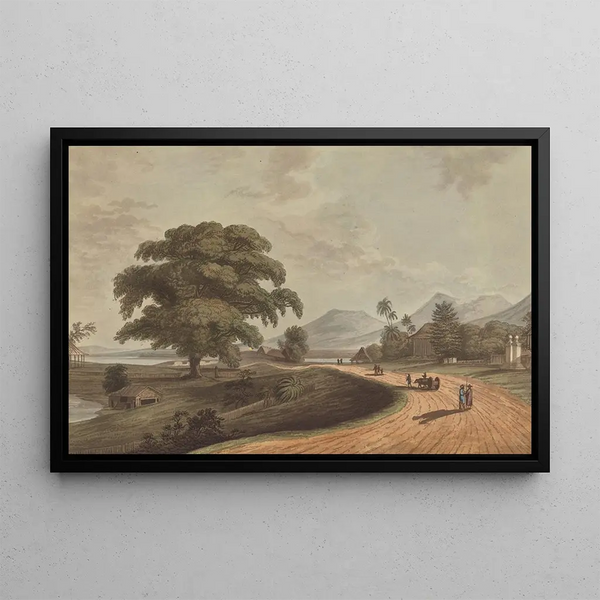 Fort Marlborough from Old Bencoolen Sumatra 1799 - Joseph Constantine Stadler — framed artwork on a wall