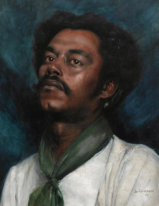 Joseph David Greenbaum - Portrait of a man with a green cravat.webp