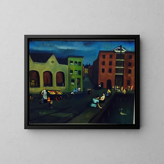 Docks un dimanche - Joseph De Martini — framed artwork on a wall