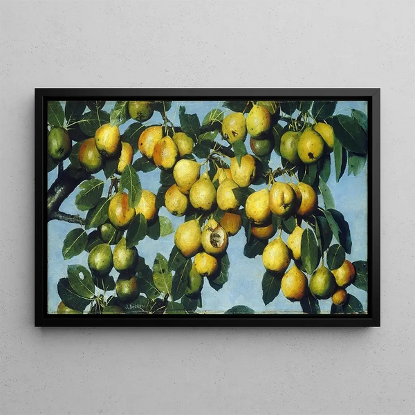 Ripe Pears - Joseph Decker — framed artwork on a wall