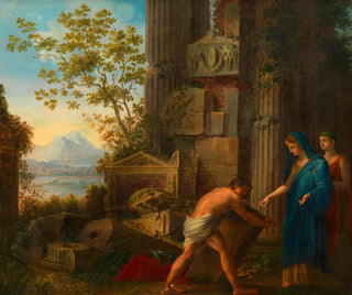 Thésée trouve l'épée de son père Égée sous la roche - Joseph Dorffmeister — artwork view